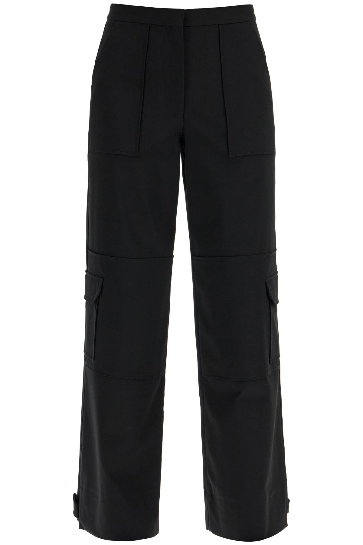 Twill Cargo Pants In Italian  - Black