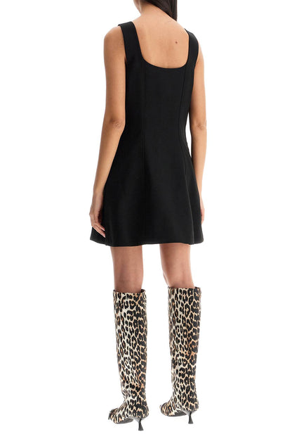 Mini Crepe Dress In Seven  - Black