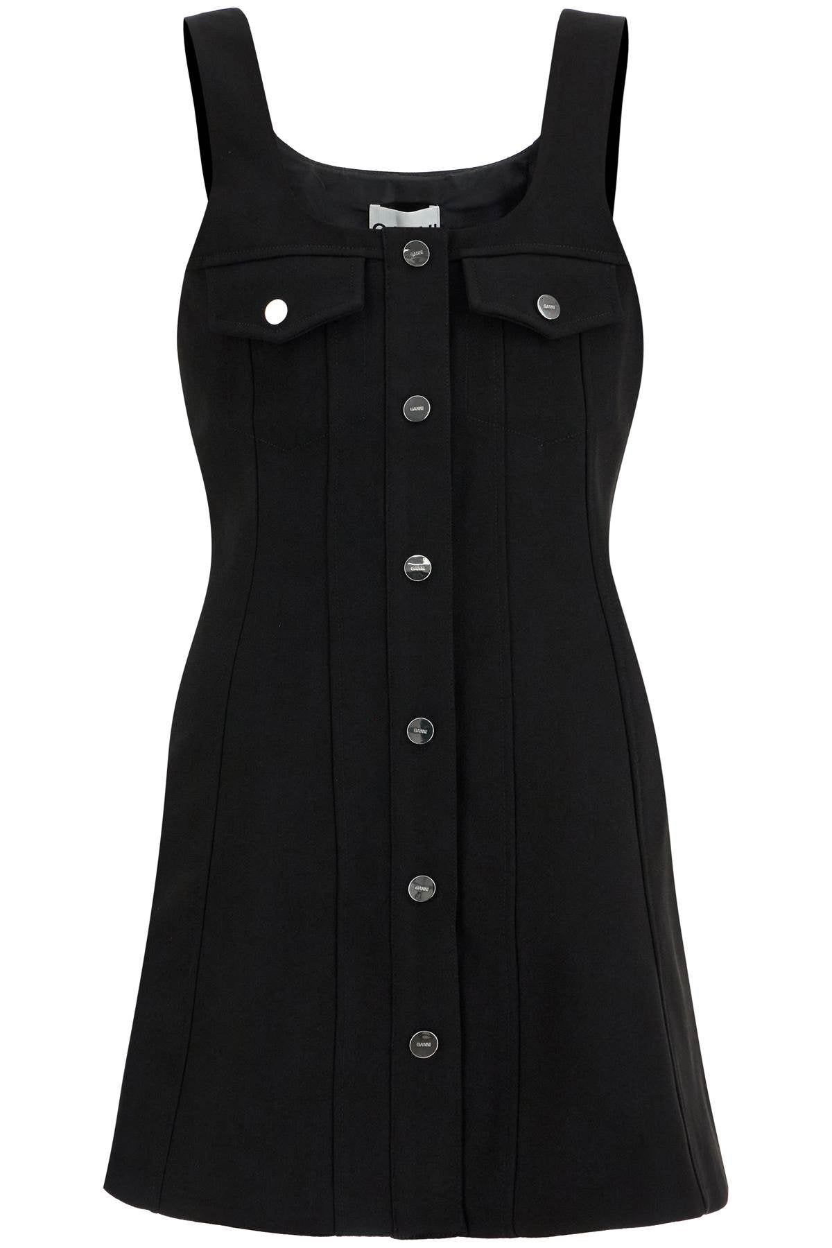 Mini Crepe Dress In Seven  - Black