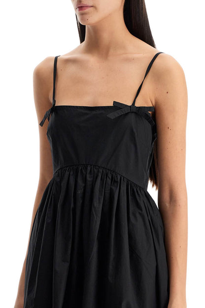 Flared Mini Dress With  - Black