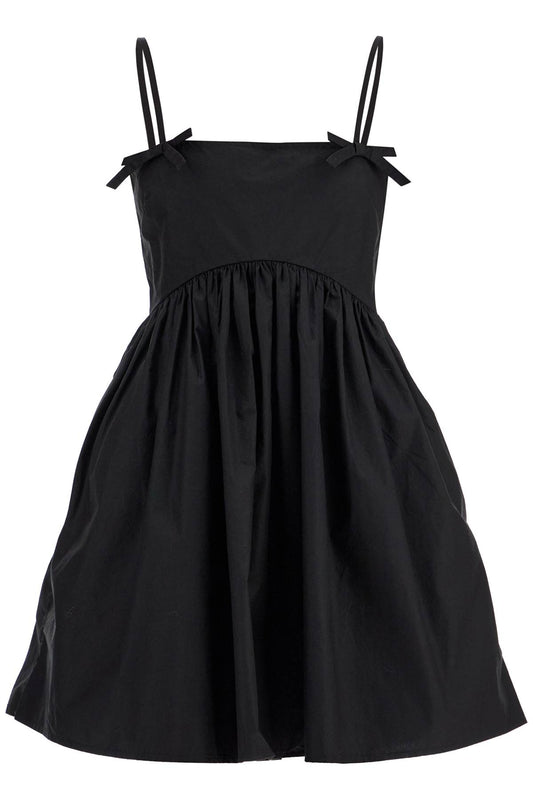 Flared Mini Dress With  - Black