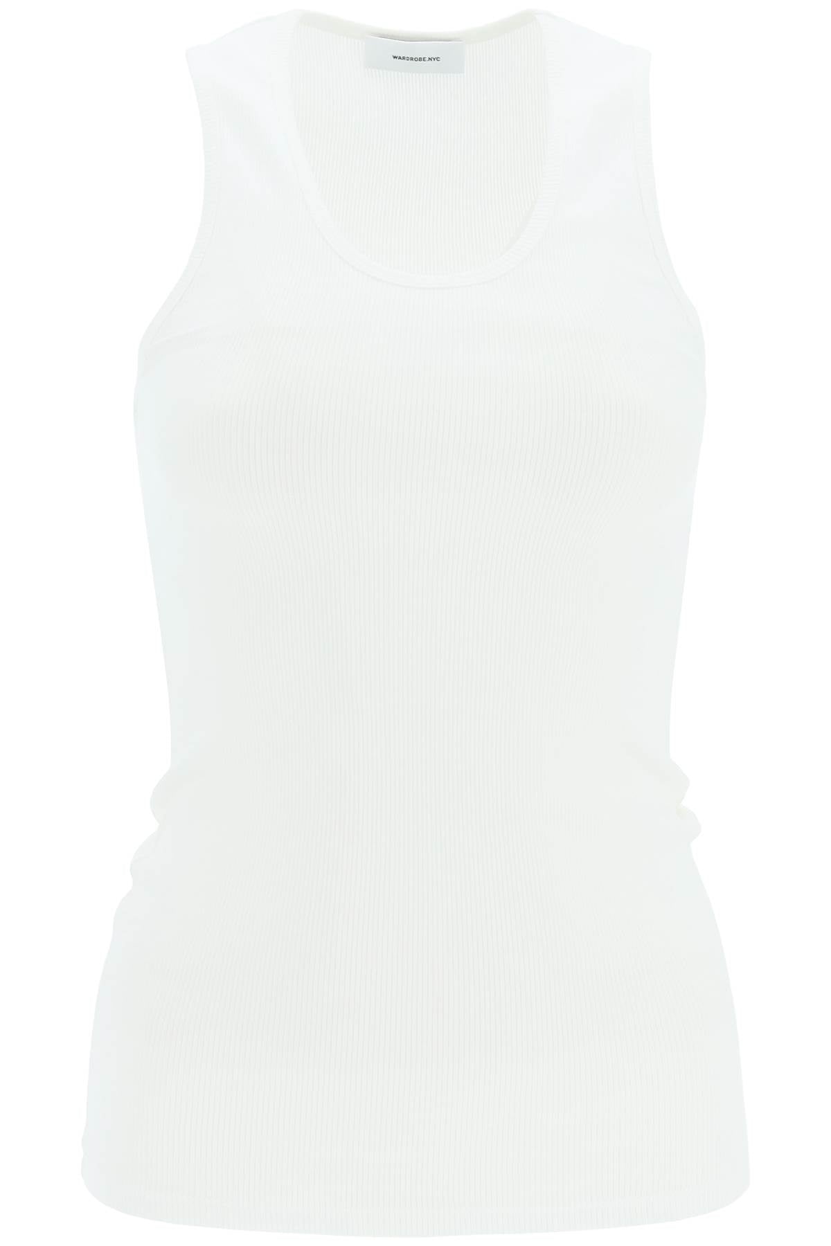 Ribbed Cotton Tank Top  - Bianco