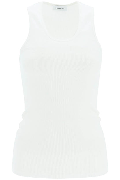 Ribbed Cotton Tank Top  - Bianco