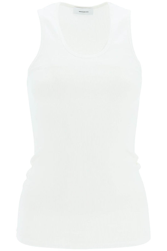 Ribbed Cotton Tank Top  - Bianco