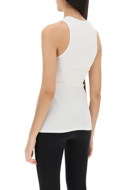 Ribbed Cotton Tank Top  - Bianco