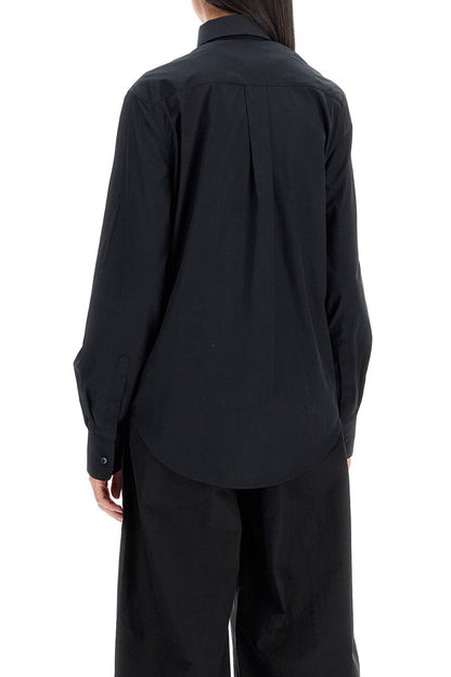 Flared Cotton Shirt For Women  - Black