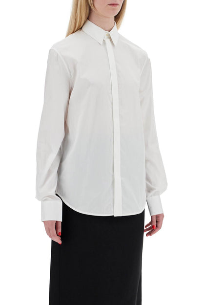 Flared Cotton Shirt For Women  - White