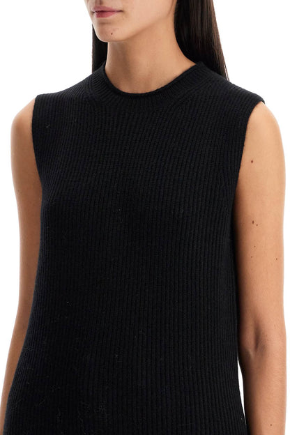 Cashmere Sleeveless Sweater  - Black