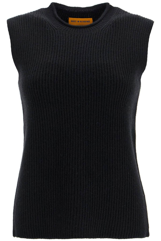 Cashmere Sleeveless Sweater  - Black