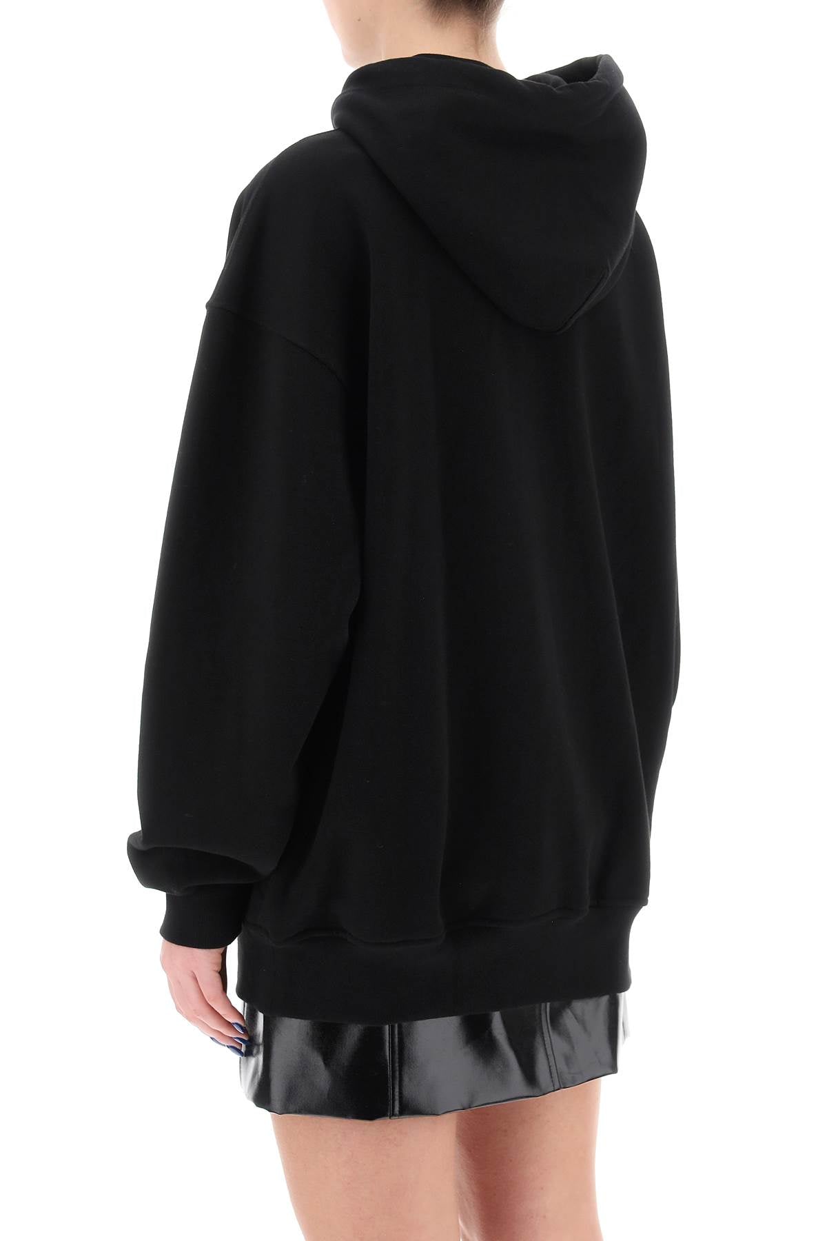 Oversized Zip-up Hoodie  - Black