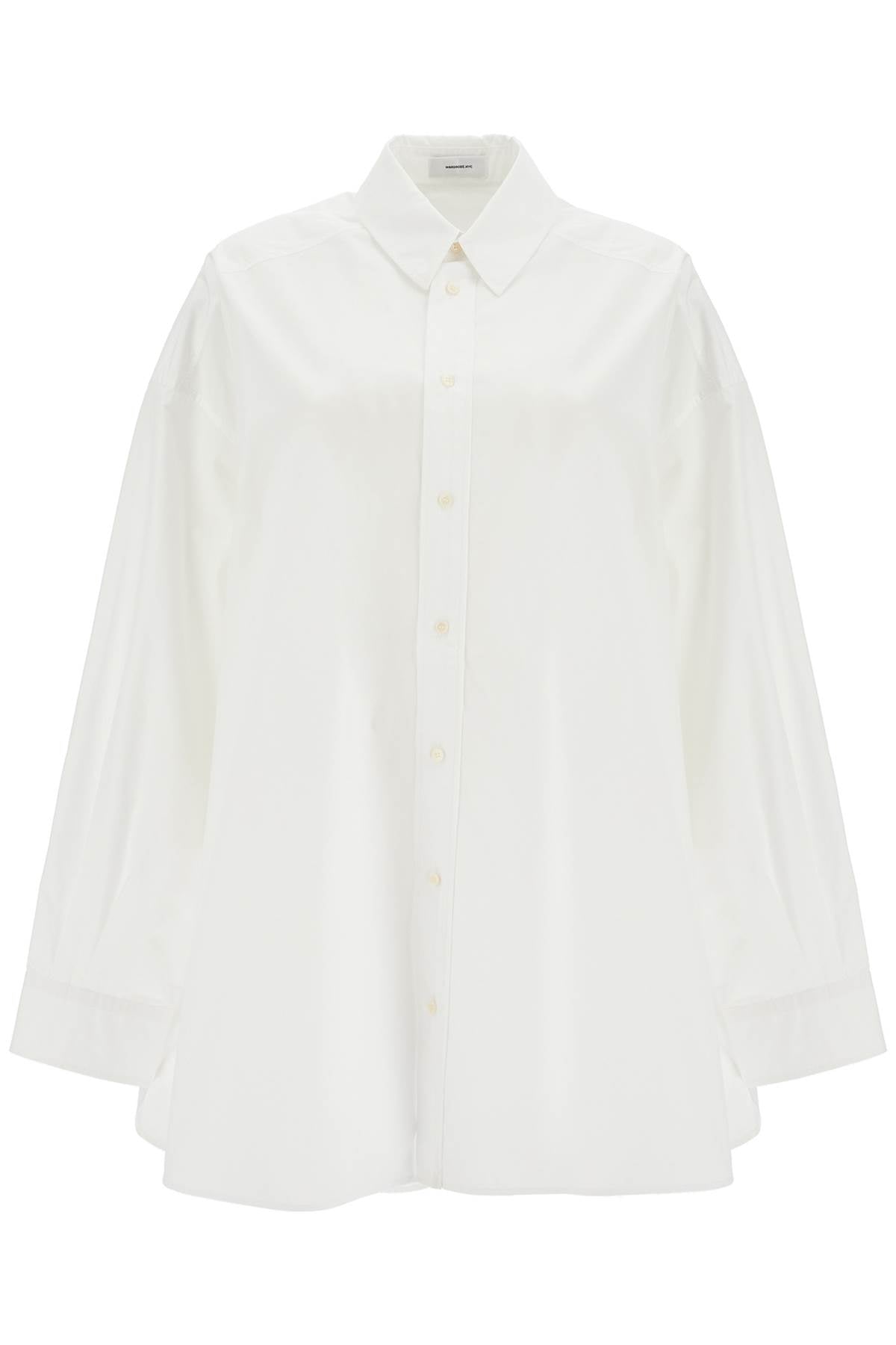 Mini Shirt Dress With Button Closure  - White