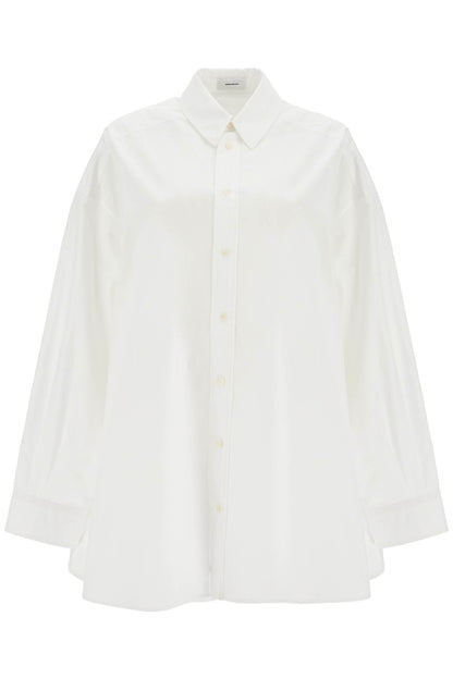 Mini Shirt Dress With Button Closure  - White