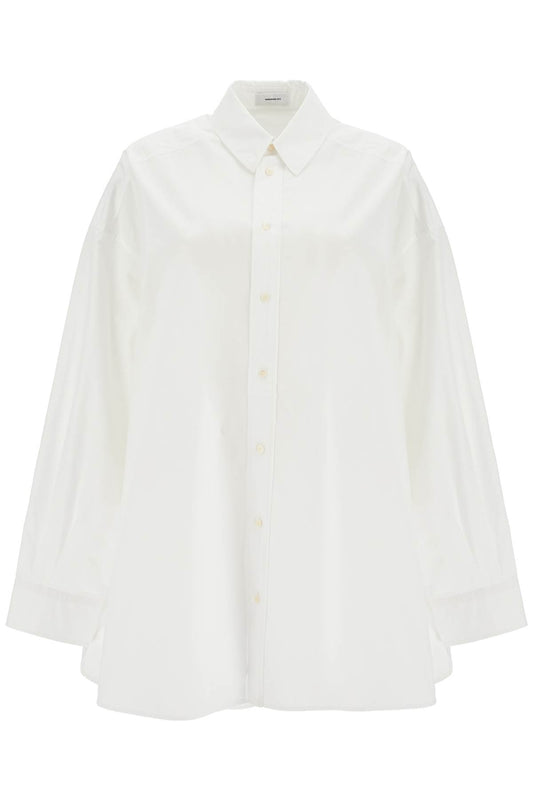 Mini Shirt Dress With Button Closure  - White