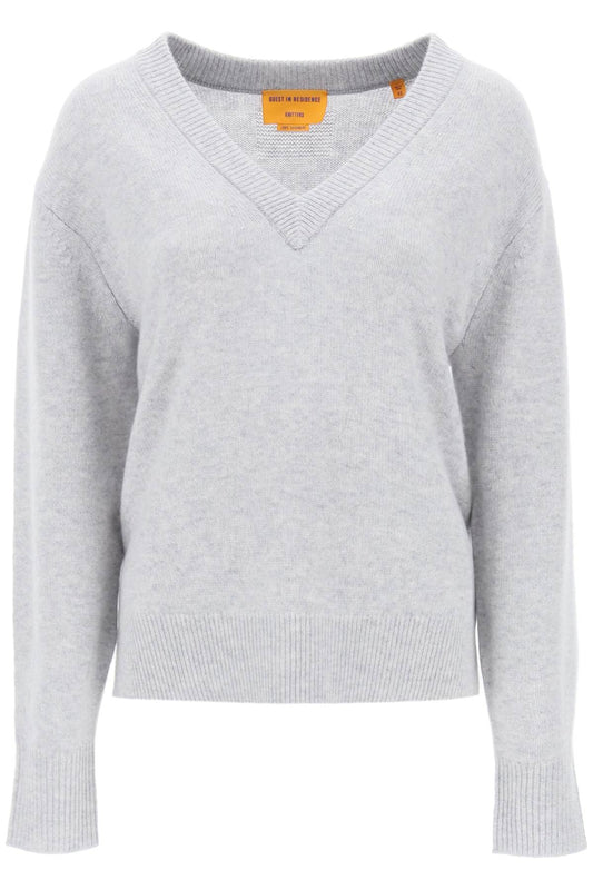 The V Cashmere Sweater  - Grigio