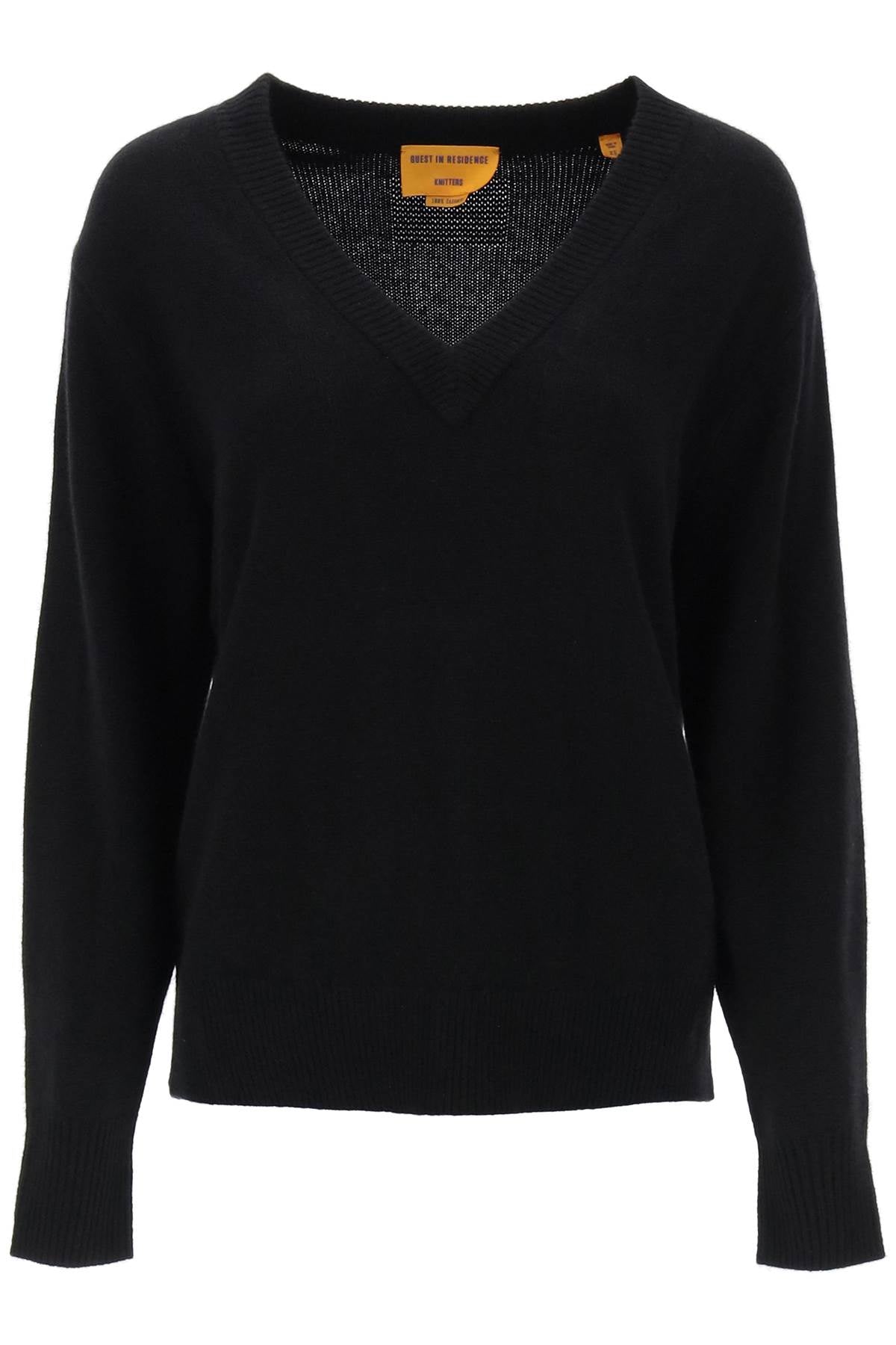 The V Cashmere Sweater  - Black