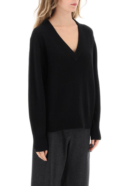 The V Cashmere Sweater  - Black