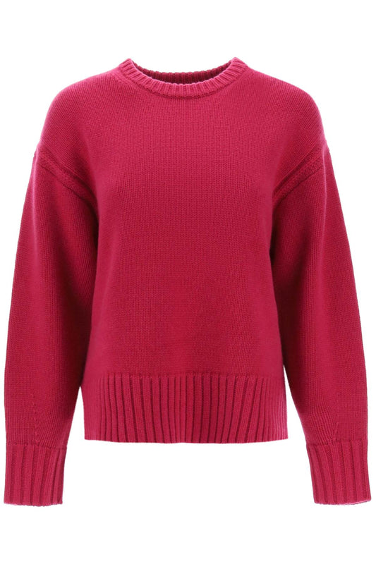 Crew-neck Sweater In Cashmere  - Fuchsia