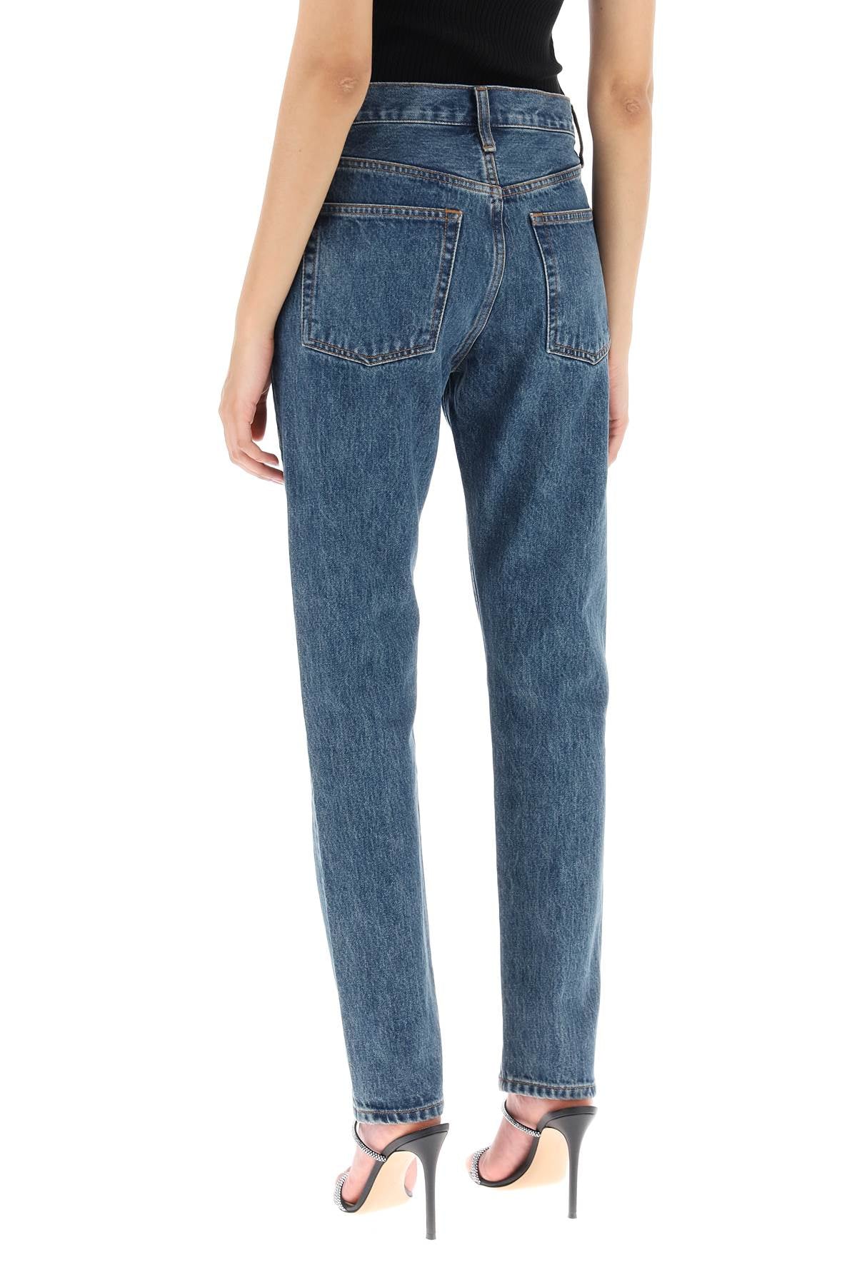 Slim Jeans With Acid Wash  - Blue