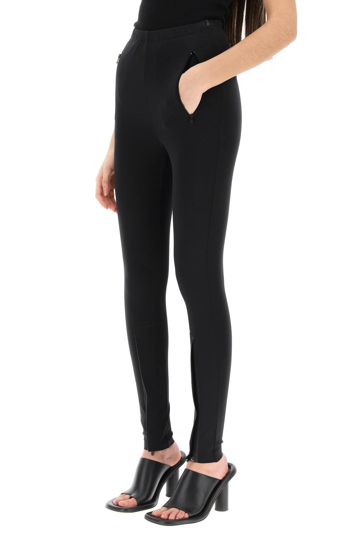 Leggins With Zip Cuffs  - Nero