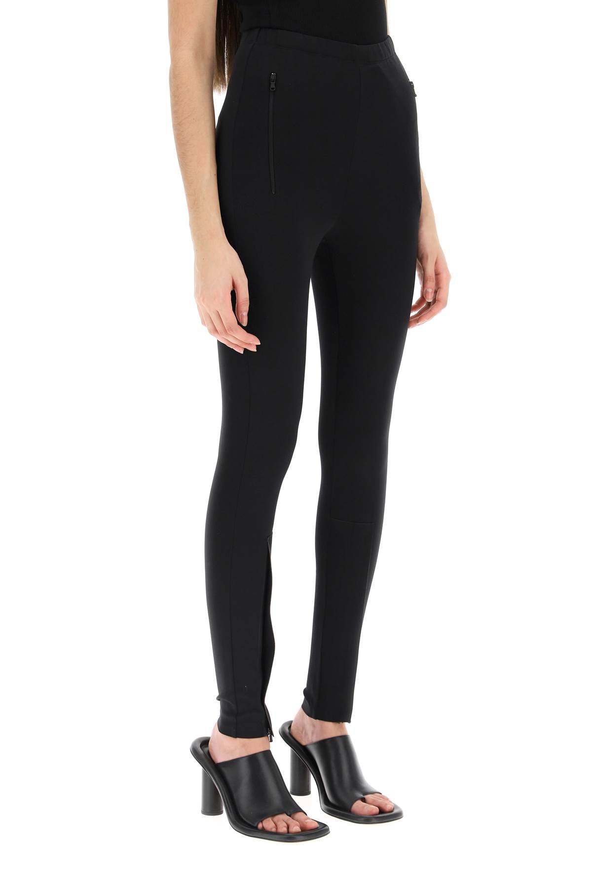 Leggins With Zip Cuffs  - Black