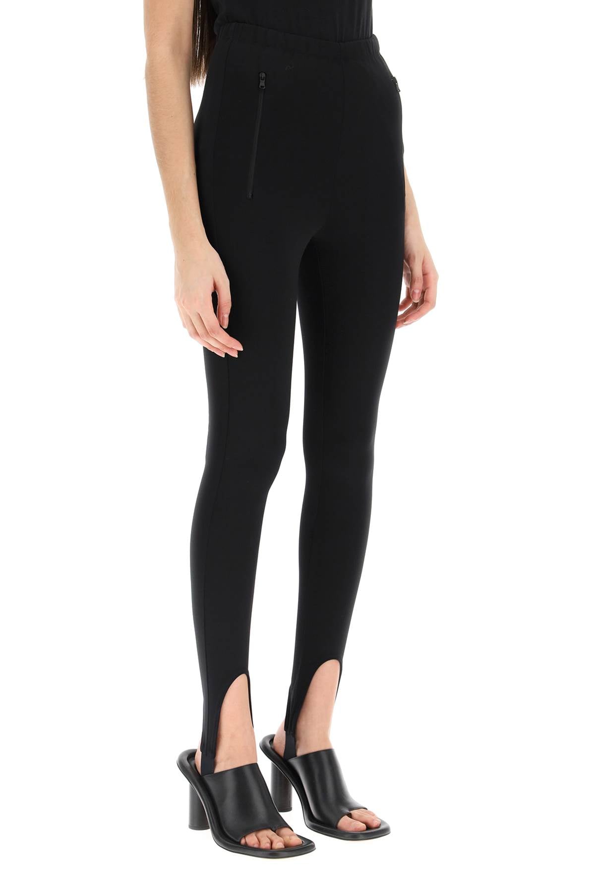 High-waisted Stirrup Leggings  - Black