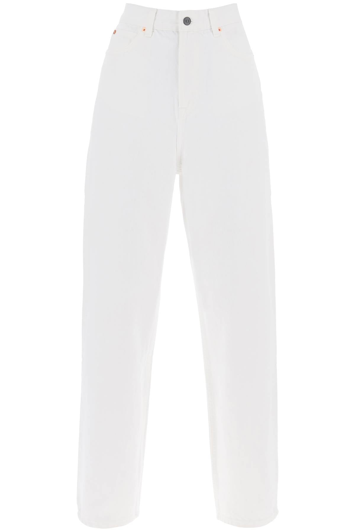 Low-waisted Loose Fit Jeans  - White