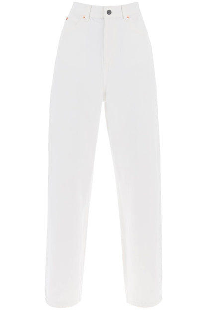 Low-waisted Loose Fit Jeans  - White