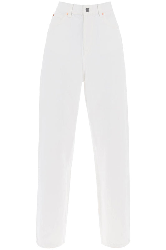 Low-waisted Loose Fit Jeans  - White