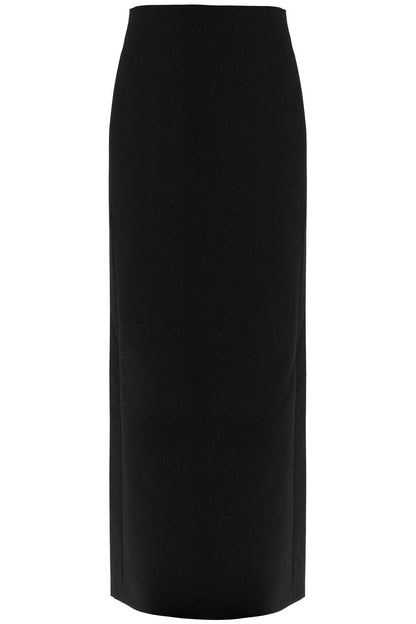 Long Skirt In Grain De Poudre  - Black