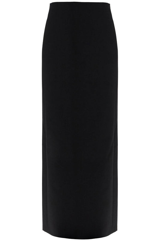 Long Skirt In Grain De Poudre  - Black