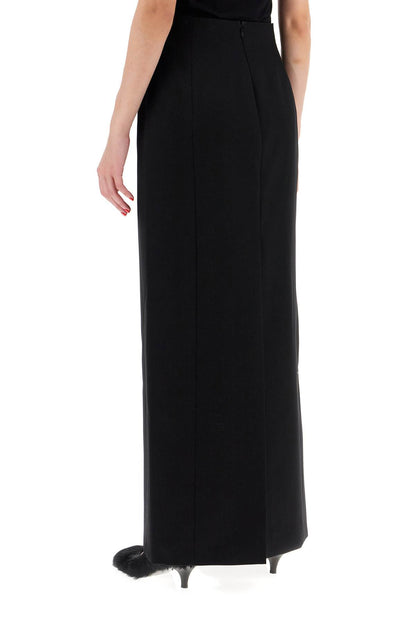 Long Skirt In Grain De Poudre  - Black