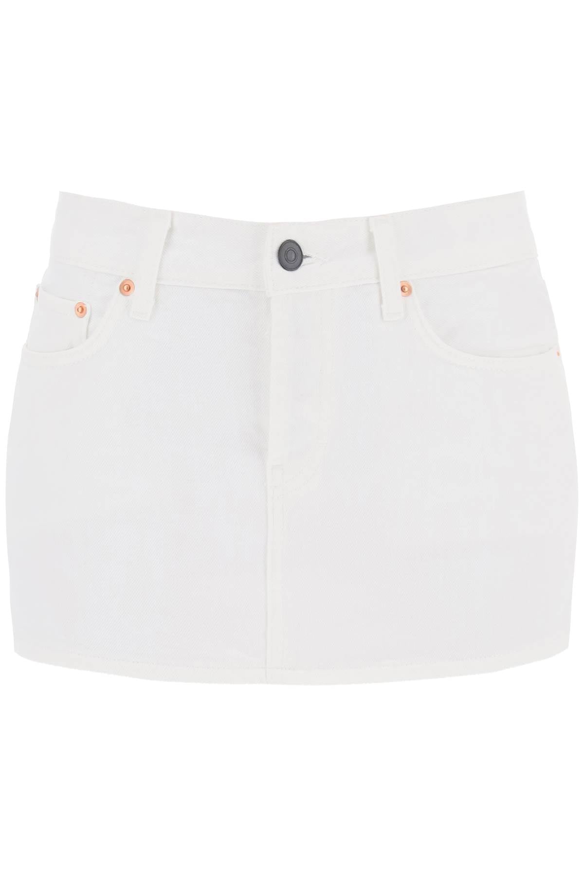 Denim Mini Skirt  - White