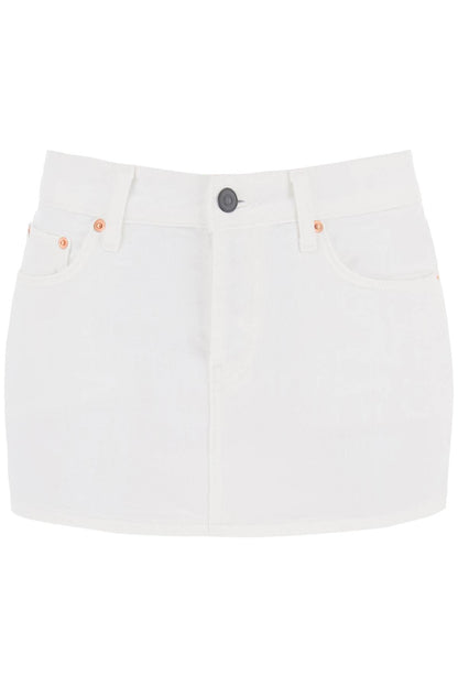 Denim Mini Skirt  - White