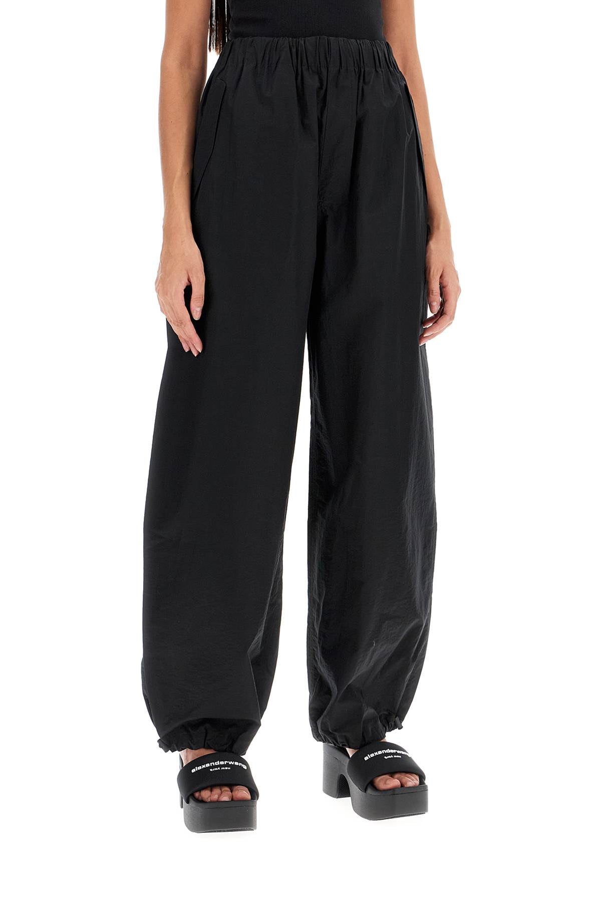 Parachute Poplin Pants  - Black