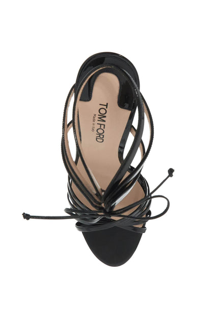 Glossy Sandals With Criss-cross  - Black