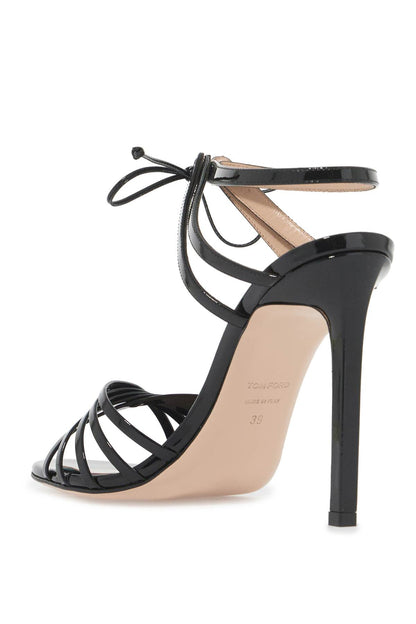 Glossy Sandals With Criss-cross  - Black