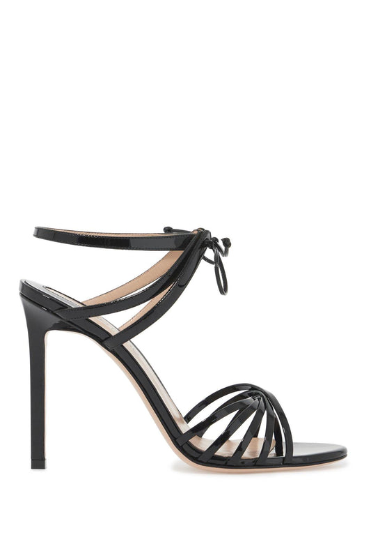 Glossy Sandals With Criss-cross  - Black