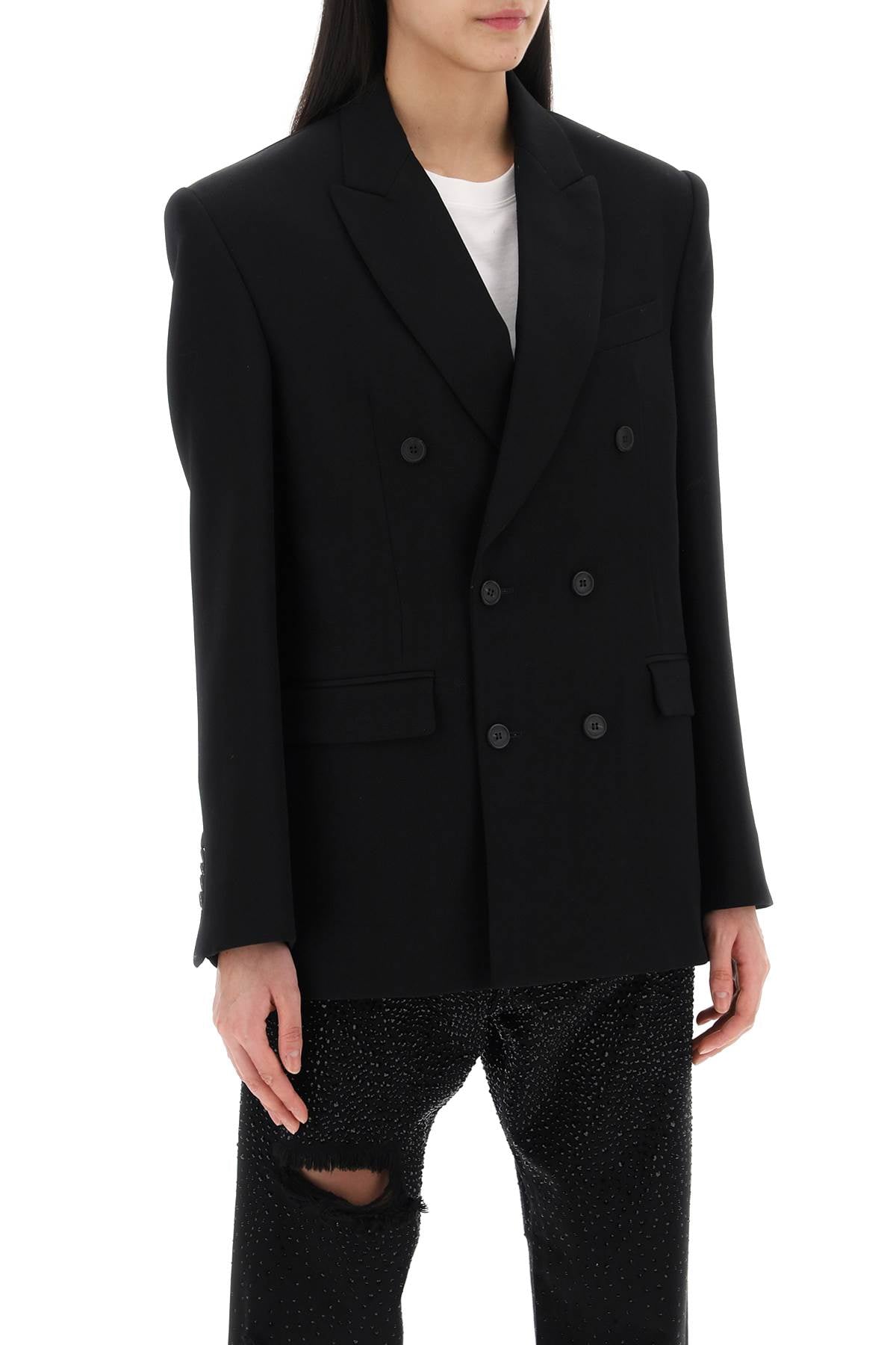 Double-breasted Blazer  - Black