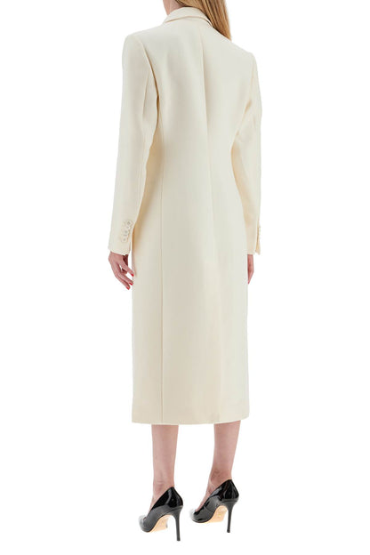 Double-breasted Maxi Coat  - White