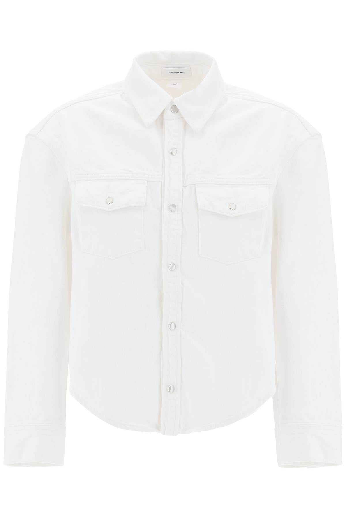 Boxy Denim Overshirt  - White