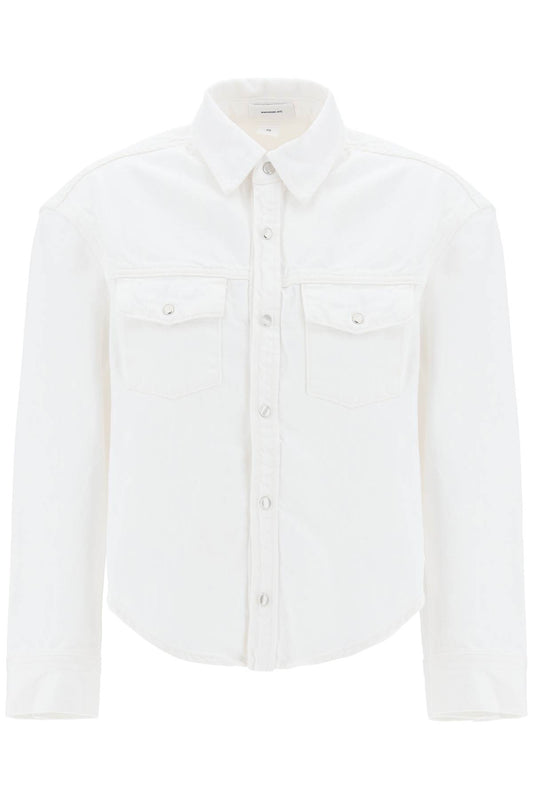 Boxy Denim Overshirt  - White