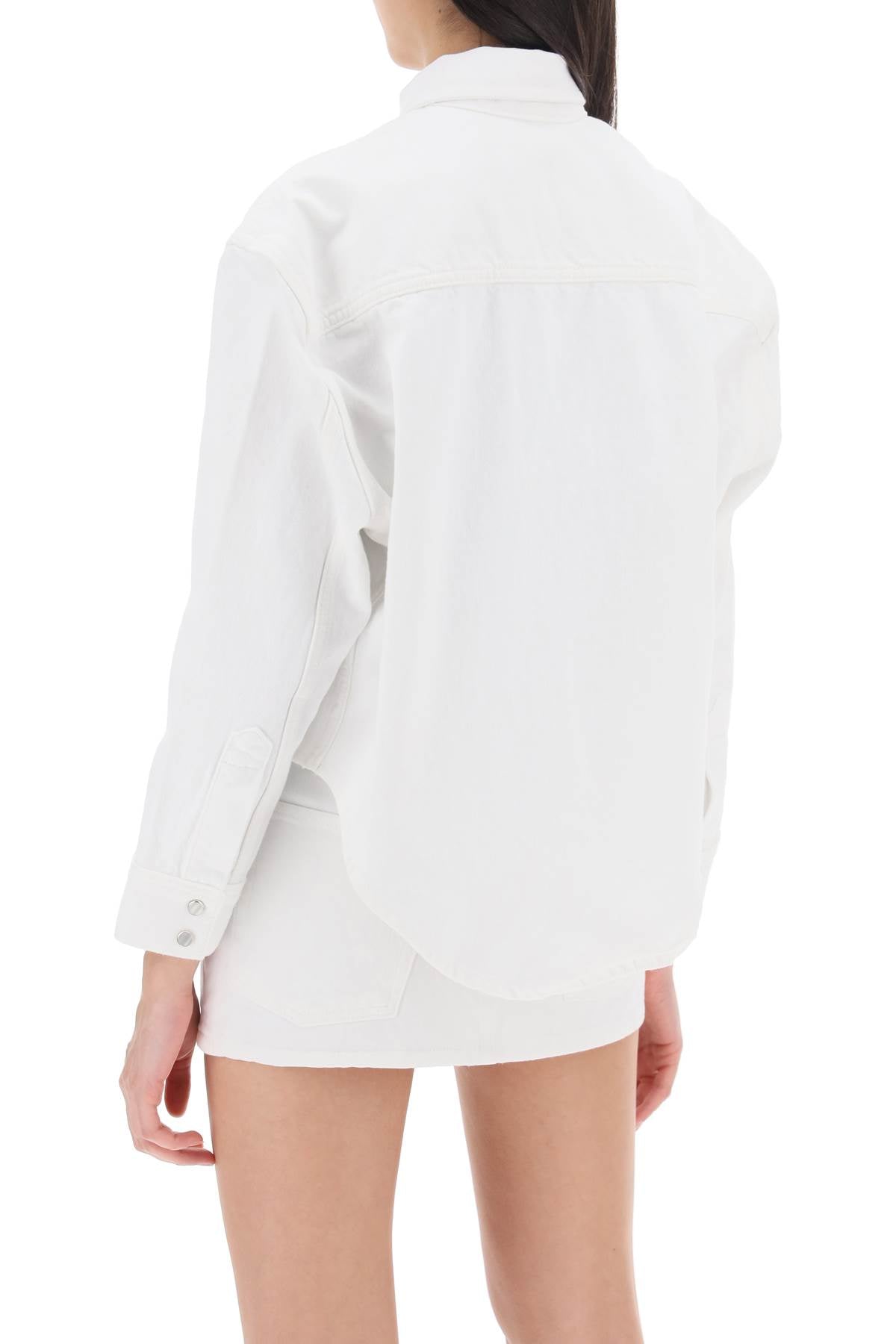 Boxy Denim Overshirt  - White