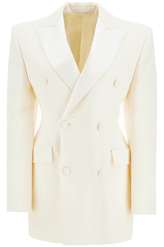 Double-breasted Blazer Dress  - White