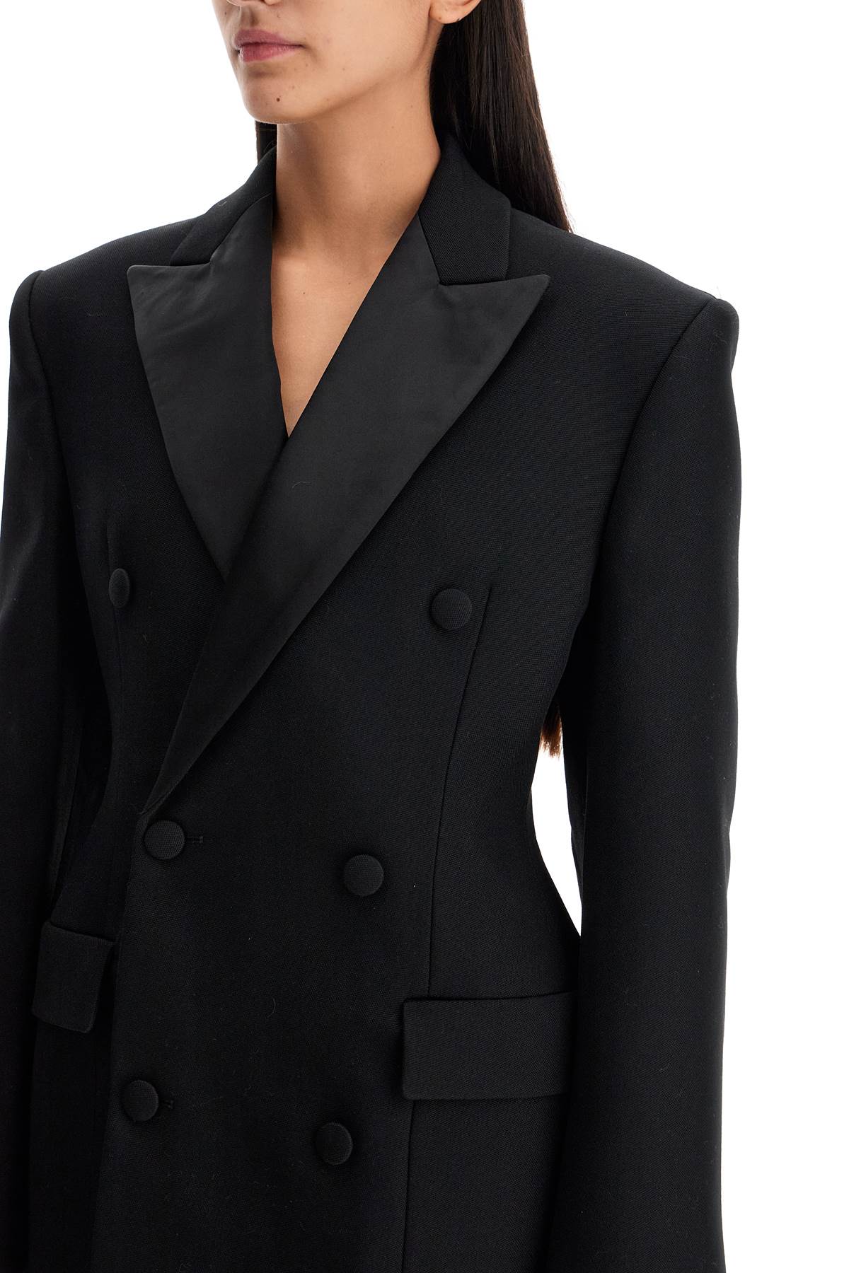 Double-breasted Blazer Dress  - Black