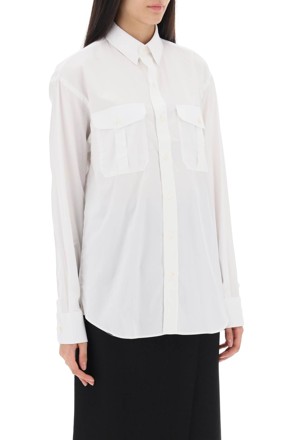 Maxi Shirt In Cotton Batista  - White