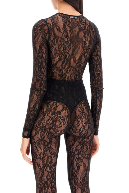 Lace Body Suit For  - Black