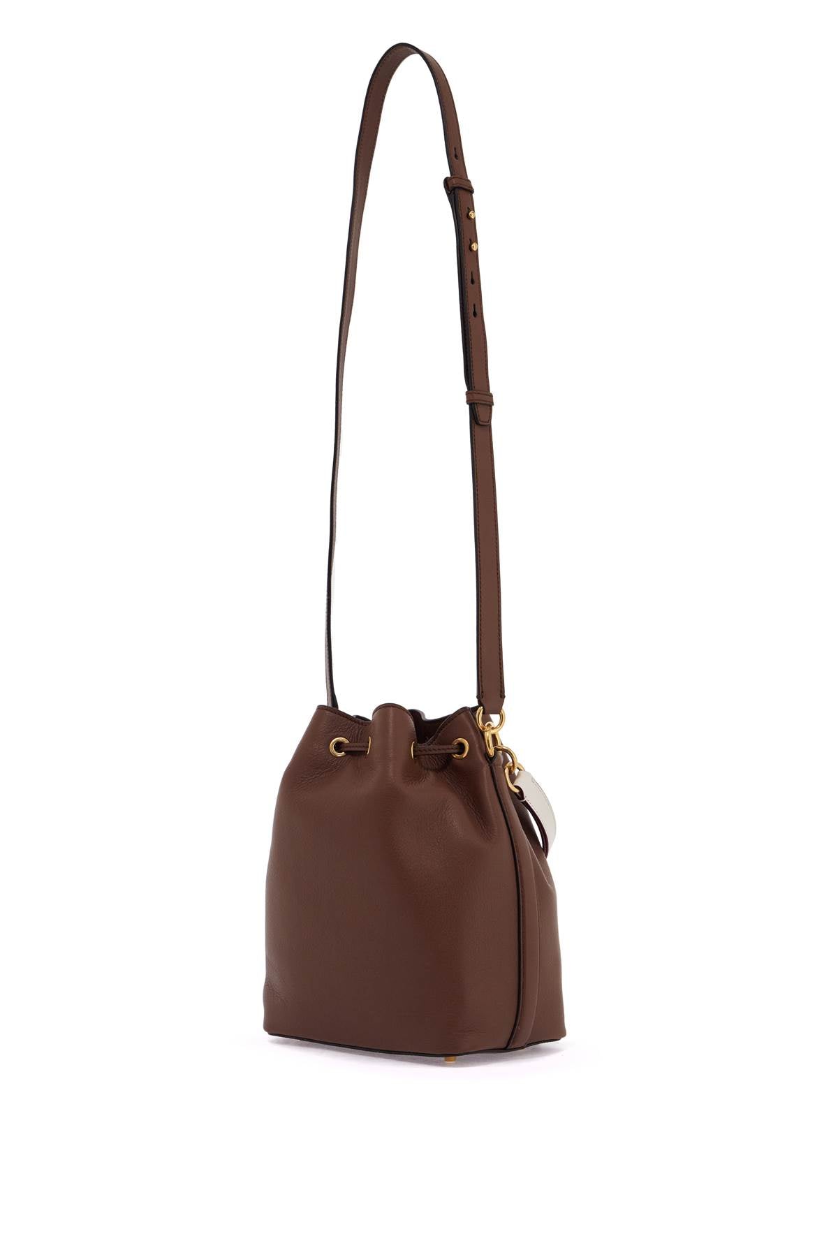 Bucket Bag With Drawstring Closure  - Brown