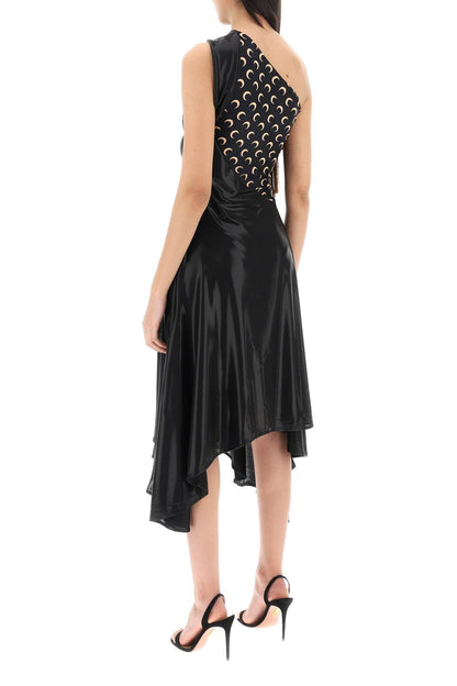 Asymmetrical Dress In Regenerated Jersey  - Black