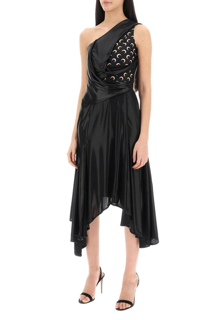 Asymmetrical Dress In Regenerated Jersey  - Black