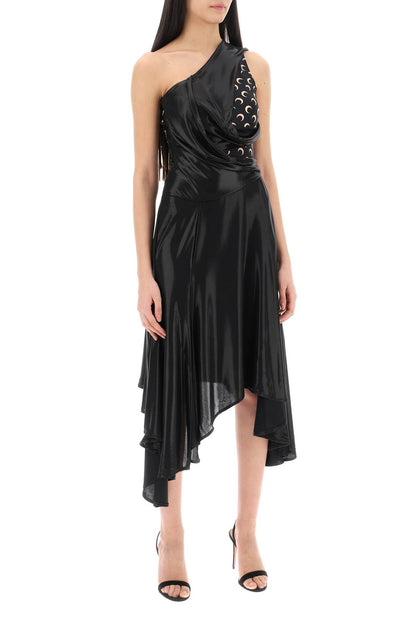 Asymmetrical Dress In Regenerated Jersey  - Black